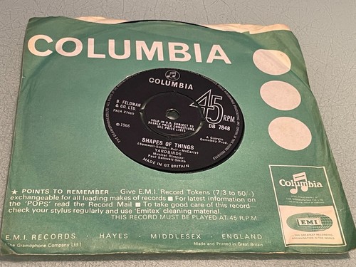Yardbirds - Shapes of Things - Vinyl Schallplatte 7" Single - 1966 Columbia 7XCA 27670