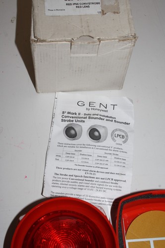 Gent C3IP-SN-ST-RR konventionelles IP55 Low Profile Echolot Strobe rot - NEU - Bild 3 von 6