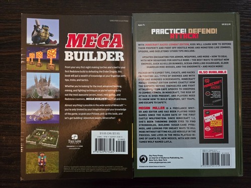 Lot of 2 Minecraft Books Mega Builder Guide to Minecraft Secrets Minecraft Hacks - Picture 2 of 2