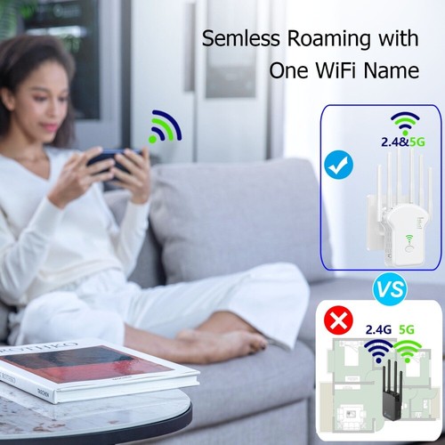 Wifi Range Internet Extender 1200Mbps 5G WLAN Repeater Signalverstärker Router - Bild 11 von 14