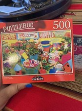 Jigsaw Puzzle 500 Pieces Gardening Time Frogs 18.25" X 11" Puzzlebug