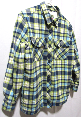 Empyre Flannel Cayden Blue & Green Sherpa Lined Jacket Size Small NWT - Picture 2 of 10