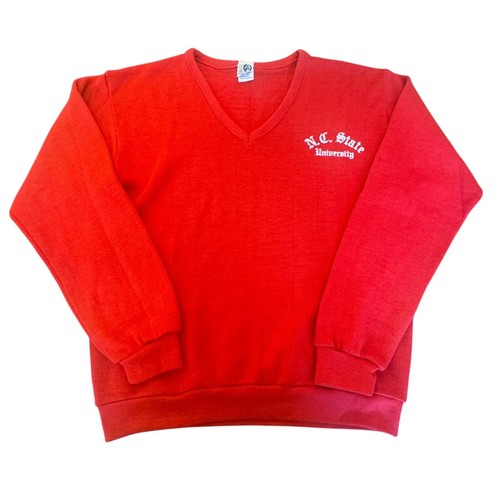 Vintage NC State Sweater Mens Medium Red Artex 70’s Made In USA True Vintage - Picture 2 of 12
