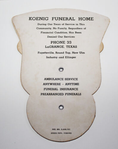 Funeral Fan 50s Jesus with Lambs Fan Koening Funeral Home La Grange Texas CA1 - Picture 3 of 4