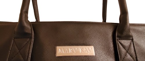 Mary Kay LG Handbag- Black W/ Purple/Pink Floral Interior Work Career Travel - Picture 3 of 9