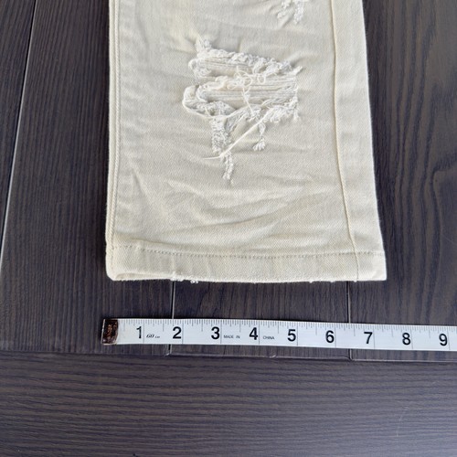 Smoke Rise Streetwear Jeans Mens 34x32 Beige Ivory Ripped Distressed Denim NWOT - Picture 3 of 15