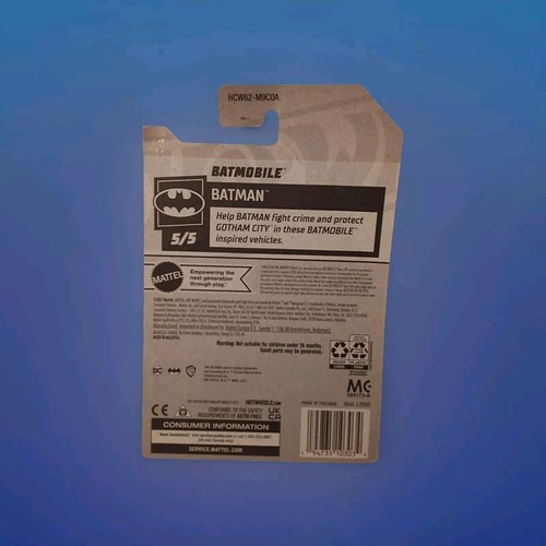 Hot wheels Batman Batmobile HCW62-M9COA 5/5 New on card - Picture 5 of 6