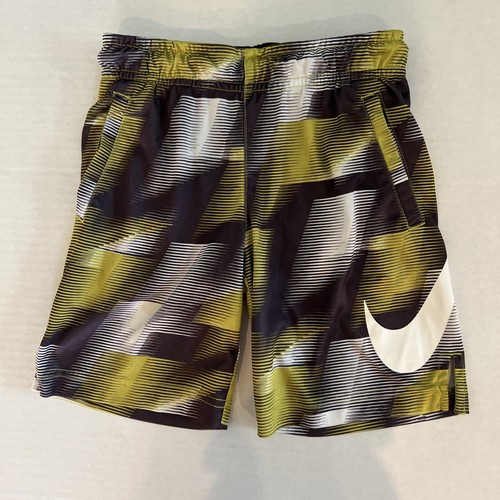 Nike Shorts Youth Boys 6 Medium Lightweight Gray And Yellow With Pockets