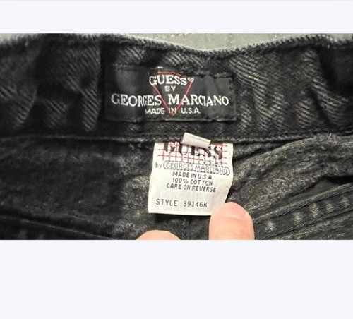 Vintage GUESS Georges Marciano Girls Size 14 Black Denim Jeans USA 100% Cotton - Picture 3 of 5
