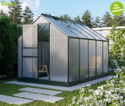 Vitavia Gewächshaus Planet 6200 195x321cm 6mm HKP smaragd + Fundamentsrahmen
