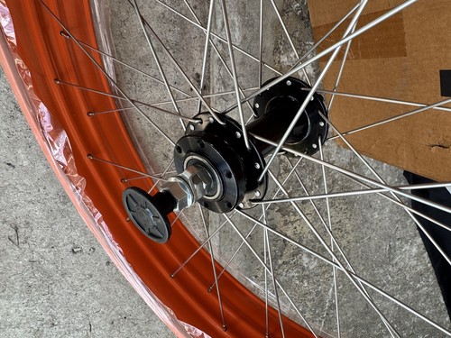 27.5x4 Eight Speed Nexus Fat Tire Bike Rim Wheels Heavy Duty Rims Set Orange - Picture 8 of 10