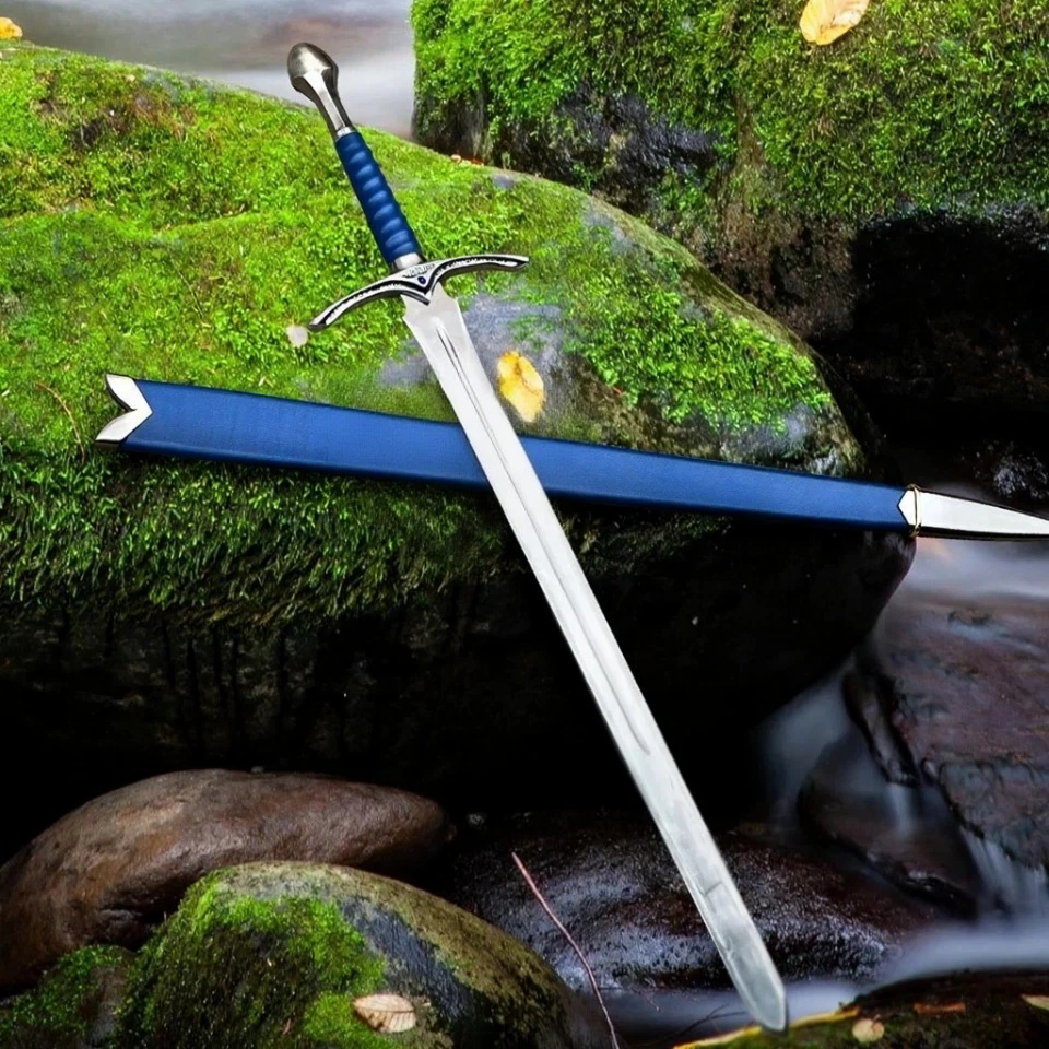 Espada Glamdring Forjada a Mano de Gondor, Espada Rey Vikinga Completamente Funcional Foto 2 de 4
