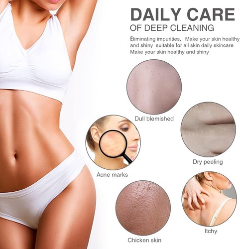 UJFQBH 3 Stück Afrikanisches Badeschwammnetz lang rosa, gelb, lila - Bild 6 von 7