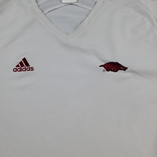 Adidas Jersey Shirt University of Arkansas Razorbacks logo Mens White Size L - Picture 4 of 17