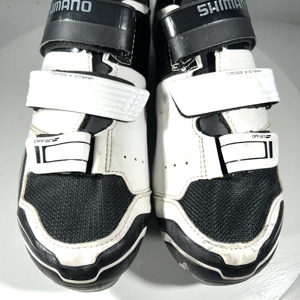Велосипедные туфли Shimano мужские размер 8,3 ЕС 42 с шипами горный велосипед белые черные - Изображение 4 из 4