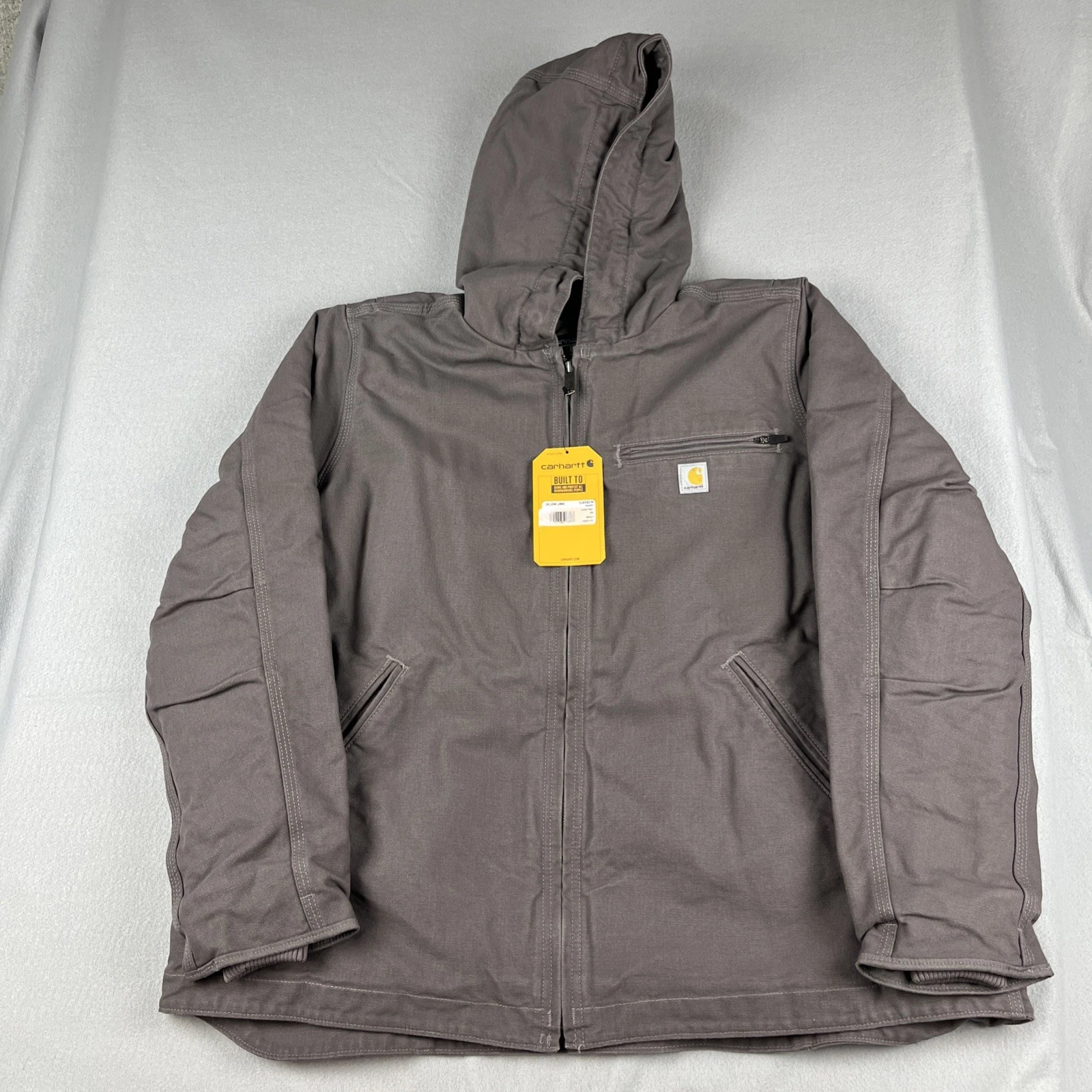 NWT Carhartt Sherpa Lined Duck Canvas Jacket Womens XL Hooded Purple OJ4392-W