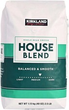 Kirkland Signature House Blend Balanced Smooth Arabica Whole Bean Coffee 1.13kg 18.88 per kilo