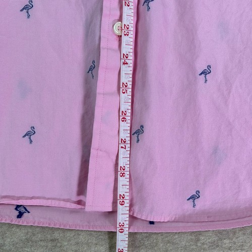 Brooks Brothers Men's Shirt Large Pink Short Sleeve Button Up Flamingos - Picture 7 of 7