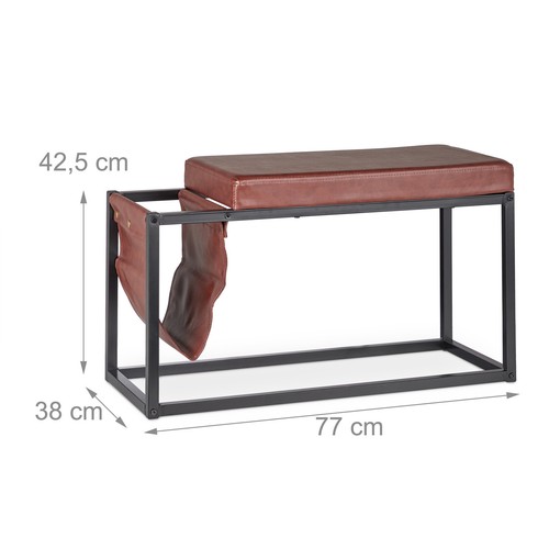 Sitzbank, Industrial Design, Schuhbank, Flurbank, Seitentasche, Schuhsitzbank - Bild 4 von 9