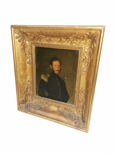 altes Gemälde / Öl auf Leinwand. Portrait 19. Lord, Baron, Offizier ... - Bild 3 von 8