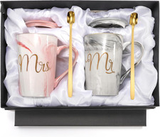 13.5 Oz Mr and Mrs Coffee Mugs, Wedding Gifts for Couple/Bride and Groom, Cerami