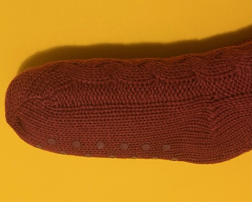 Neu mit Etikett Soma Intimates L/XL dicke gewebte Hüttensocken mit Zopfmuster Hausschuhe gemütliche Lounge - Bild 6 von 7