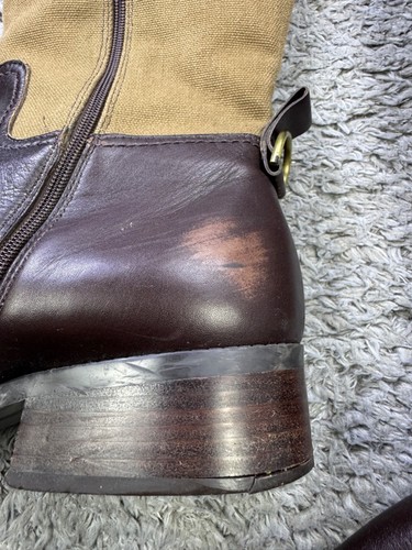 Etienne Aigner Boots Women 10 M Eldidge Brown Leather Knee High Lined Riding - Picture 9 of 11