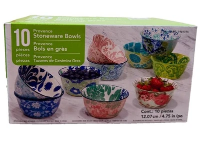 New 10 Pieces Provence Stoneware Bowls - Set of 10 All Purpose Bowls, 4.75"