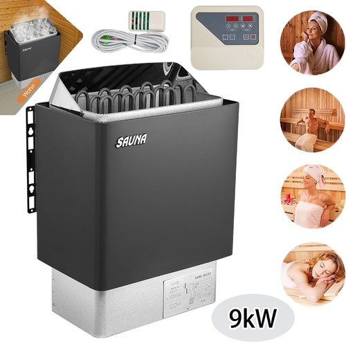 9 KW Saunaofen mit Externe Saunasteuerung Saunaheizung Wandmontage Sauna 9-13m³ - Bild 1 von 14