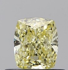 0.54ct GIA Certified Natural Fancy Yellow M.Cushion Cut Loose Diamond 2203.70 per carat