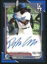 2024 Bowman Chrome Mega Box Autographs Blue #BMADCA Dylan Campbell /150