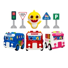 Pinkfong Baby Shark Rescue Team Bus Set Police Fire Truck Ambulance Toy