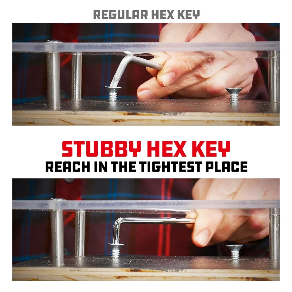 Powerbuilt 9 Piece Metric Stubby Long Arm Hex Key Wrench Set - 240100 - Image 4 of 4