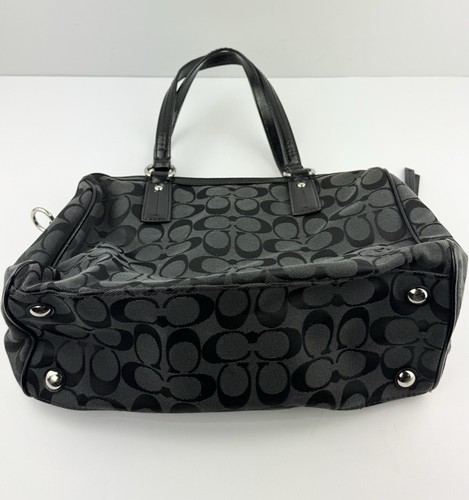 Coach F24882 Black Signature Python Print Stripe Tote Bag - Picture 12 of 12