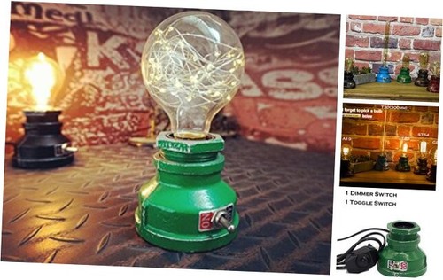 Loft Style Lamp, "Corporal" Steampunk Industrial Vintage Style, Water Green