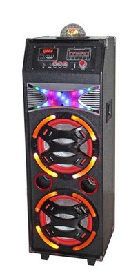 QFX SBX-410208 Professional Bluetooth Speaker 15000W Disco Ball Light Black Red