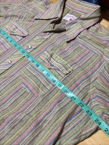 Vintage Wrangler 17 35 Late 60s Multicolor Snap Western Tapestry Shirt 24"x34 - Picture 4 of 11