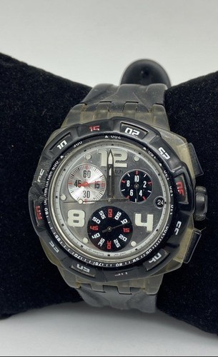 Men's Swatch Swiss 4 Jewel Clear 41mm Case Chronograph Plastic Watch