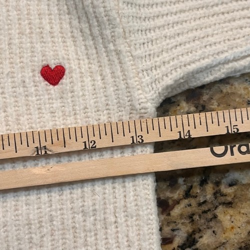 Cat & Jack Mädchen 5T Creme Read Harts kuscheliger Winter Herbst Pullover Love Sleeve - Bild 5 von 5