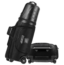 JANUS Golf Travel Bag Hard Case with Support Frame for Hands-Free 360 Spinner