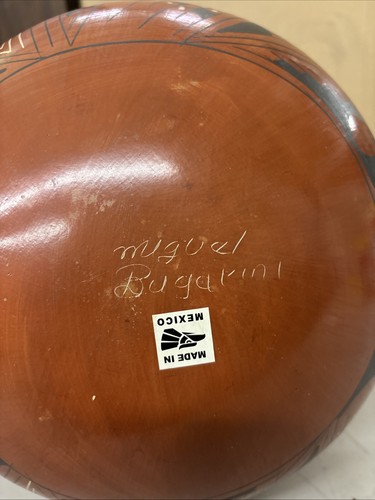 10” SIGNED MIGUEL BUGARINI MATA ORTIZ POTTERY - Picture 5 of 5