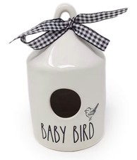 Rae Dunn Mini Baby Bird Birdhouse by Magenta Round House Decor New with Tags Bow