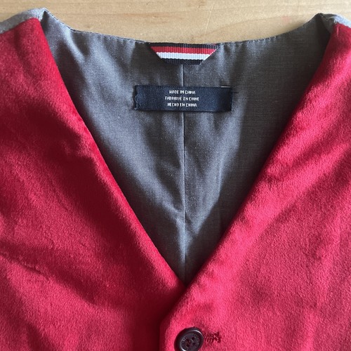 Tommy Hilfiger Boys suit vest Velvet Red formal size S 8 wedding party New WTags - Picture 2 of 10