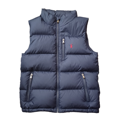 Polo Ralph Lauren Down Puffer Vest Youth Small 8 Navy Blue Full