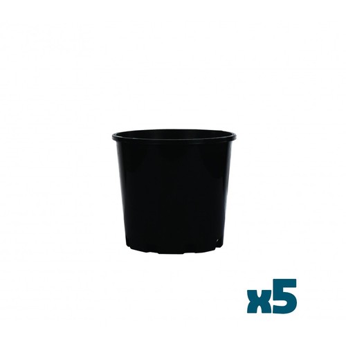 Black Plastic Garden Pot 5 Pack 200mm 4.5L Indoor Seedling Hydroponic - Picture 1 of 6