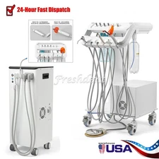 Portable Dental Delivery Unit Trolley Air Compressor/Suction System Vacuum Pump