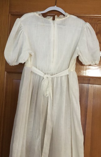 Vintage 1970s White Ivory Prairie Maxi Dress Lace Trim Puff Sleeve Cottage Small - Picture 13 of 24