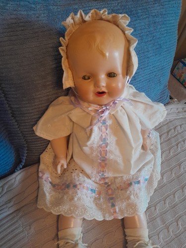 Antique 25" Life Size Baby Doll Compo 1925 EIH Style-Eyes- Beautiful Condition - Picture 5 of 22