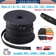 5/10/25M PET Expandable Braided Cable Sleeve Wire Sleeving for Home Device Cords