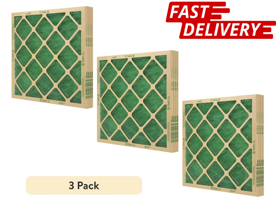 (12 Filters) Flanders Precisionaire Nested Glass Air Filter 14" x 25" x 1" Green